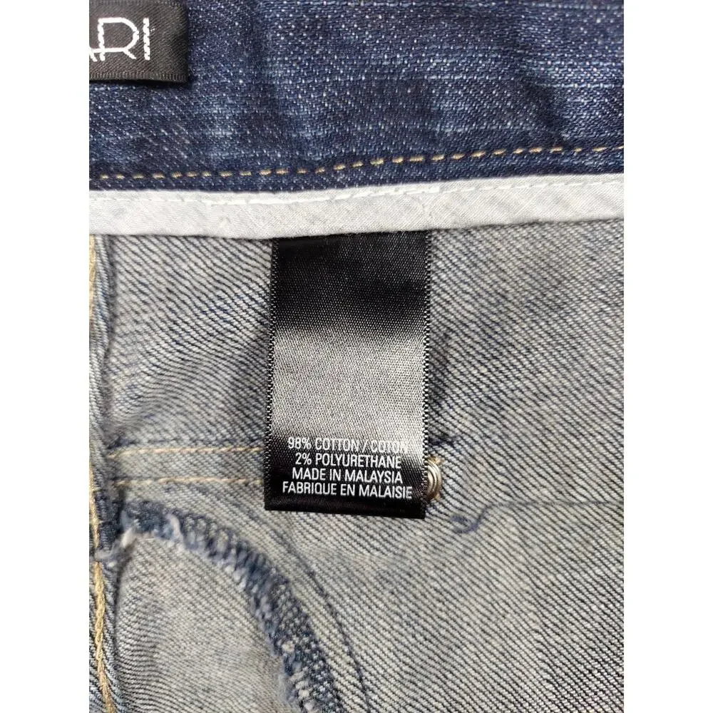 Tahari Women's Dark Wash Wide Leg Denim Trouser Jeans Boho Flare Size 34 Waist